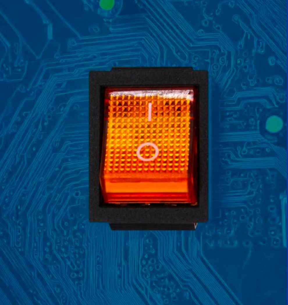 INTERRUPTOR BALANCIN AMARILLO ILUMINADO 6 PINES